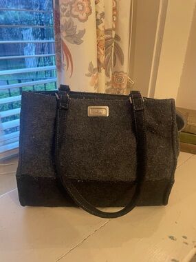 Gray Wool Tote with Black Trim by Eco